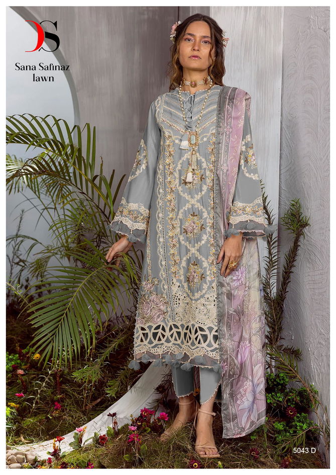 Sana Safinaz Lawn 5043 A To E By Deepsy Embroidered Pakistani Suits Wholesale Shop In Surat
